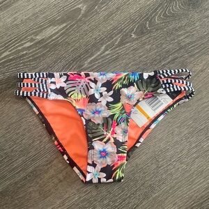 California Waves Multi Floral Swimsuit Bottoms Bikini Separates 4/25 New NWT